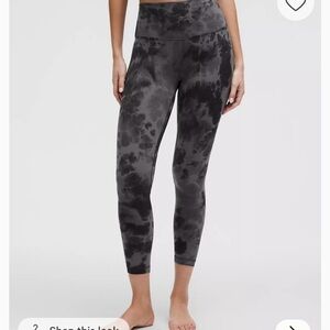 lululemon athletica high waisted align 25” in seam Tie-Dye Leggings in dark blue